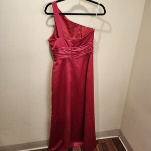 B2 Red Long One shoulder Gown Evening Dress size 10